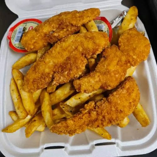 Chicken Fingers Dinner - Chicken fingers dinner plate