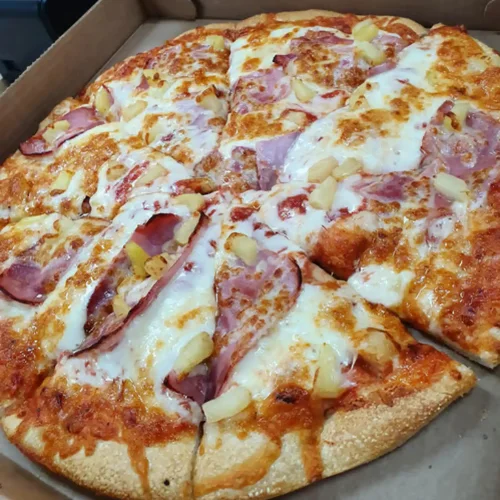 Hawaiian Pizza - Hawaiian pizza with ham and pineapple
