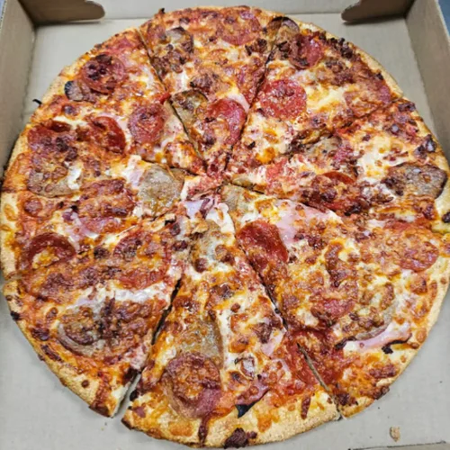 Meat Lovers Pizza - Loaded meat lovers pizza